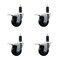 Service Caster 3.5'' Soft Rubber Swivel 1-1/4'' Expanding Stem Caster Set Total Lock Brake, 4PK SCC-EXTTL20S3514-SRS-114-4 - alternate 1